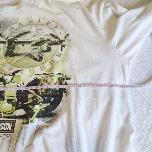 Harley Davidson 2XL Long Sleeve Pin Up Girl Airplane Military Graphic Shirt - Picture 9 of 9